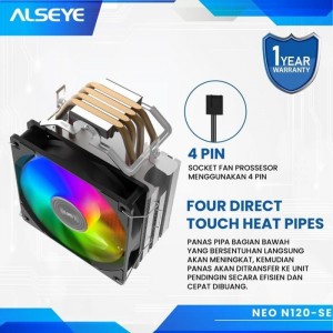 Alseye Fan Processor RGB Intel & AMD NEO N120-SE - CPU Cooler Fan