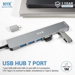 USB HUB 3.0 NYK Port 7 Cable 1M OTG Type C V10 