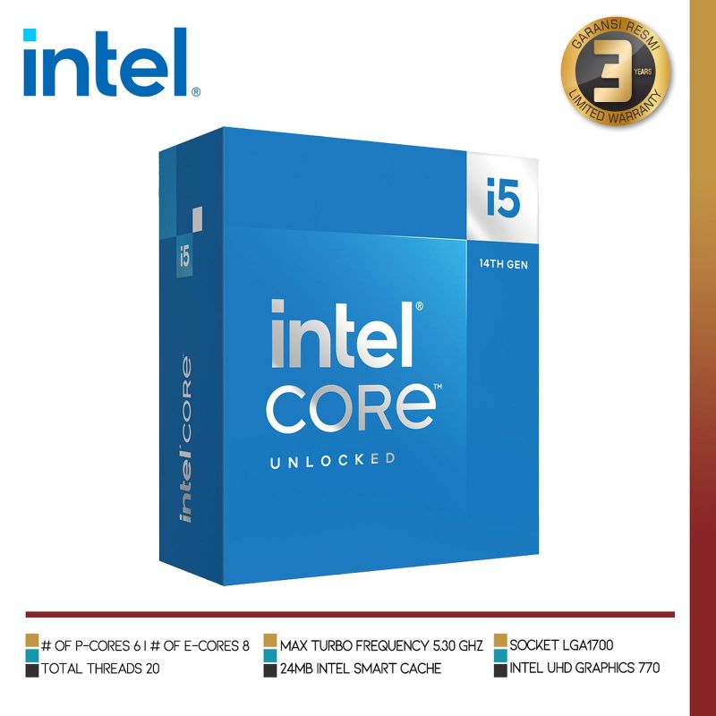 INTEL CORE I5 14600K | Desktop Processor 14 (6P+8E) Cores LGA 1700