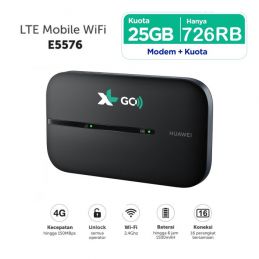 Mifi Modem Wifi 4G All Operator Huawei E5576 Free XL Go IZI 25GB - BLACK