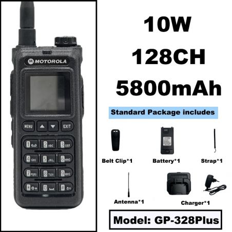 Walkie Talkie Ht Motorola GP328 Plus10W VHF UHF upto 20 KM Bergaransi - Hitam