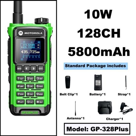 Walkie Talkie Ht Motorola GP328 Plus10W VHF UHF upto 20 KM Bergaransi - Hijau