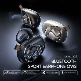 Earphone TWS VIVAN SPORT X2 Bluetooth 5.4 - Creamy White