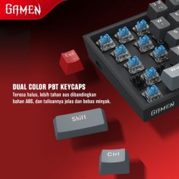 GAMEN Titan V New Titan Series Keyboard Gaming Mechanical Blue Switch - Black + Grey