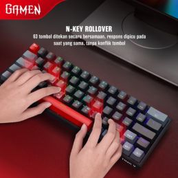 GAMEN Titan V New Titan Series Keyboard Gaming Mechanical Blue Switch - Black + Grey