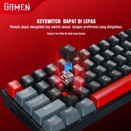 GAMEN Titan V New Titan Series Keyboard Gaming Mechanical Blue Switch - Black + Grey