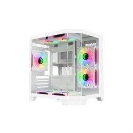 Casing Gaming RAPTOR AQUA TANK M-ATX/M-ITX + USB 3.0 - Free 3 Fan 12cm - Putih