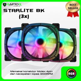 Raptor Starlite Fan Casing 12cm ARGB with Controller 3pack - Hitam