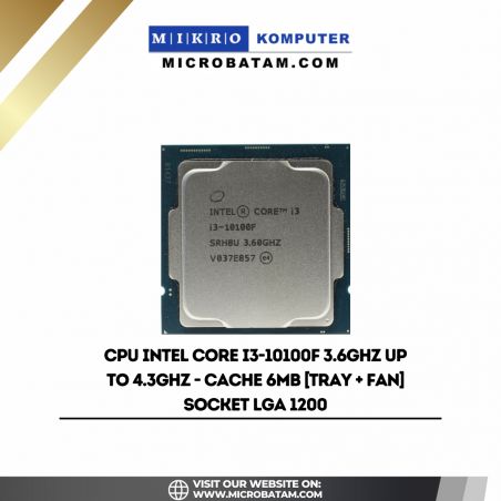 CPU Intel Core i3-10100F 3.6GHz up to 4.3GHz - Cache 6MB TRAY + FAN SOCKET LGA 1200