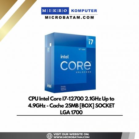 CPU Intel Core I7-12700 2.1GHz Up to 4.9GHz - Cache 25MB BOX SOCKET LGA 1700