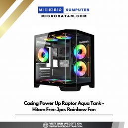 Casing Power Up Raptor Aqua Tank - Hitam Free 3pcs Rainbow Fan