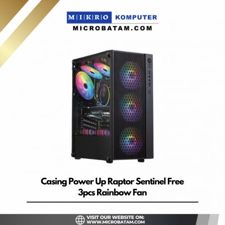 POWER UP RAPTOR SENTINEL ATX With 3 Fan Case RGB