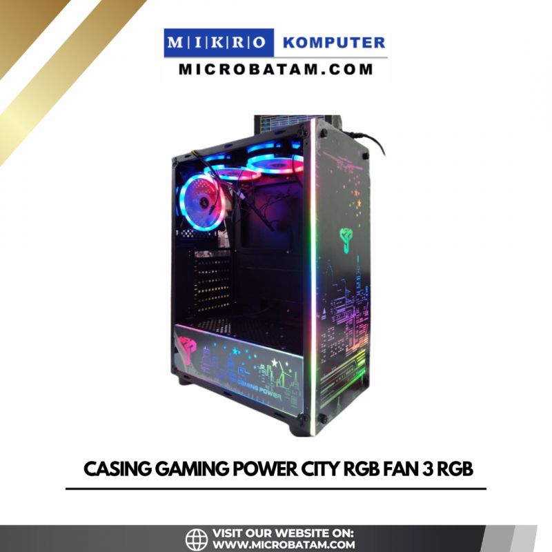 CASING GAMING POWER CITY RGB FAN 3 RGB