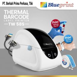 Printer BLUEPRINT TW58S Thermal Barcode Wristband Gelang Pasien - USB