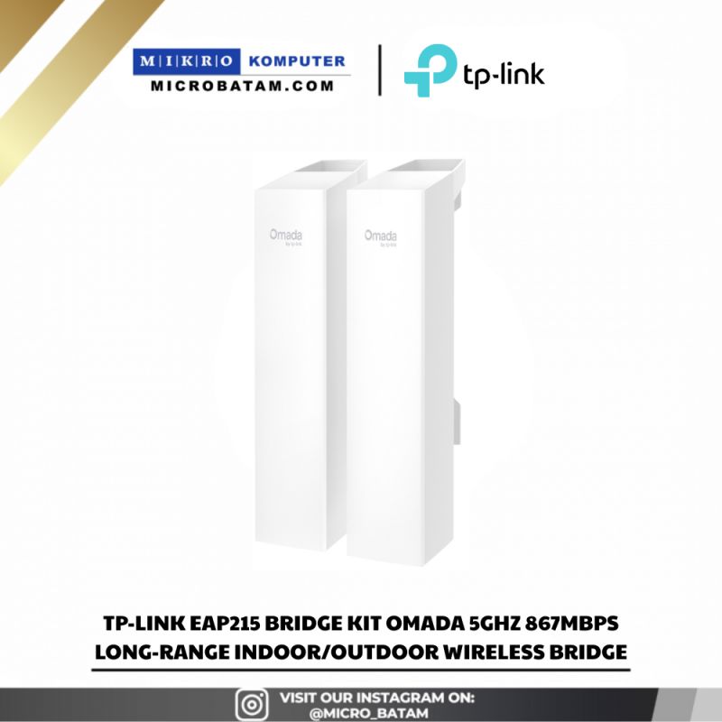 TP-Link EAP215 Bridge KIT Omada 867Mbps PoE Wi-Fi 5 Long Range Outdoor Access Point