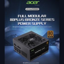 Power Supply PSU Gaming 550W 80+ Bronze eMachines Acer Full Modular - 550 White