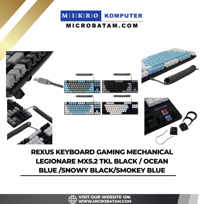 Rexus Keyboard Gaming Mechanical Legionare MX5.2 TKL BLACK / OCEAN BLUE /SNOWY BLACK/SMOKEY BLUE