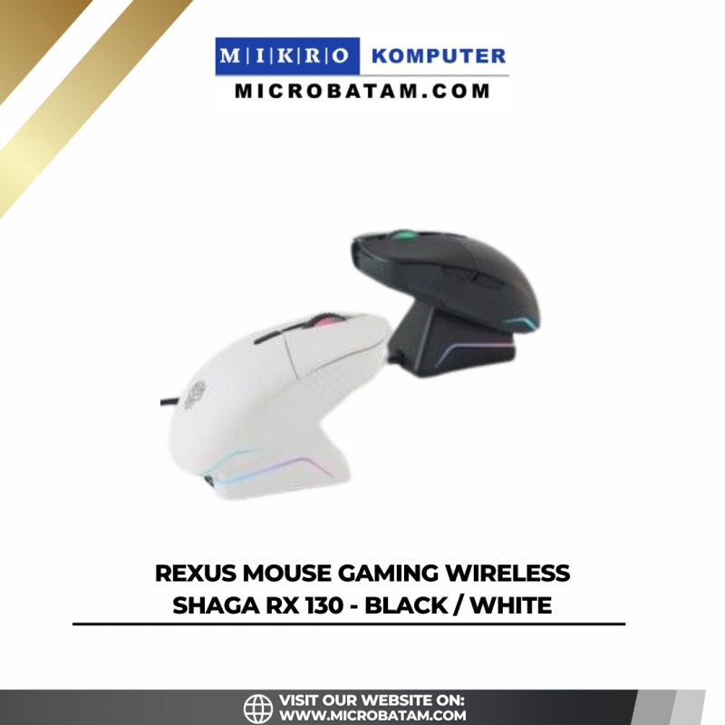 Rexus Mouse Gaming Wireless SHAGA RX 130 - BLACK / WHITE 