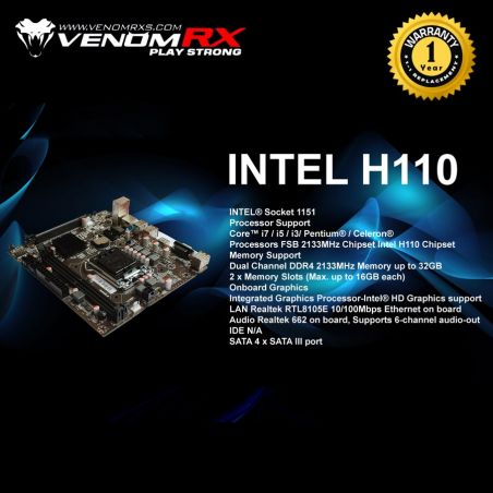 VenomRX Mainboard Intel H110 M-ATX LGA1151