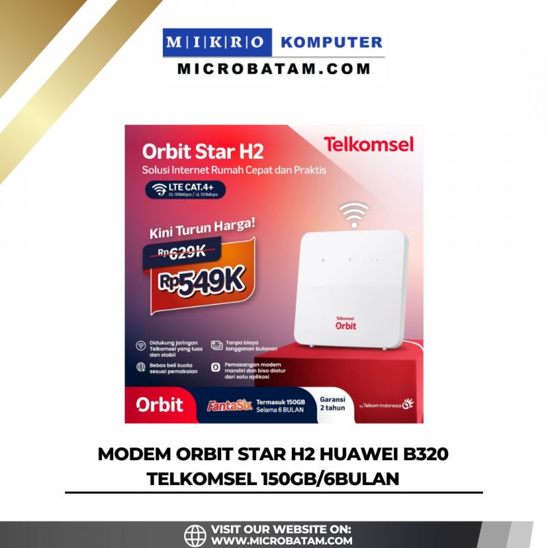 Telkomsel Orbit Star H2 B320-923 Modem WiFi 4G High Speed Bonus Data