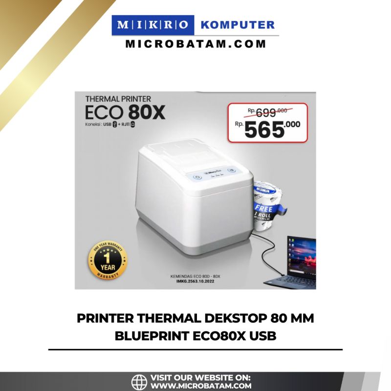 Printer Thermal Dekstop 80 mm BLUEPRINT ECO80X USB