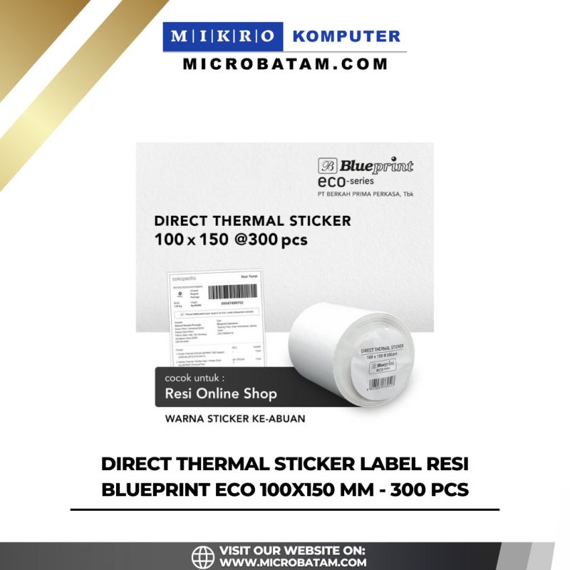 Direct Thermal Sticker Label Resi Blueprint ECO 100x150 mm - 300 pcs