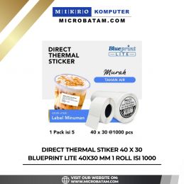 Direct Thermal Stiker 40 x 30 BLUEPRINT Lite 40x30 mm 1 Roll isi 1000