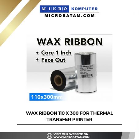 WAX RIBBON 110 X 300 FOR THERMAL TRANSFER PRINTER