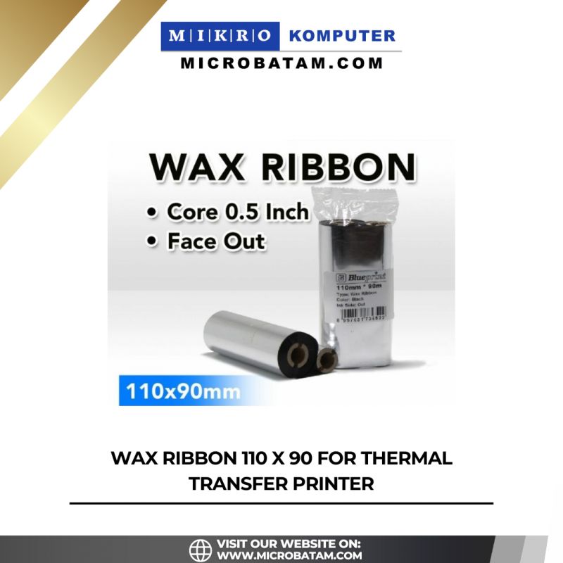 WAX RIBBON 110 X 90 FOR THERMAL TRANSFER PRINTER