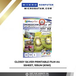 GLOSSY SILVER PRINTABLE FILM (KIWI) A4, 5SHEET, 165um