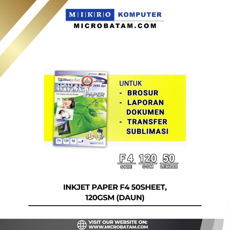 INKJET PAPER F4 50SHEET, 120gsm (DAUN)