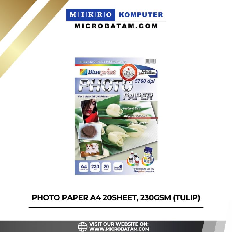 PHOTO PAPER A4 20SHEET, 230gsm (TULIP)