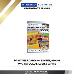 PRINTABLE CARD A4, 5SHEET, 830um WARNA GOLD,SILVER & WHITE