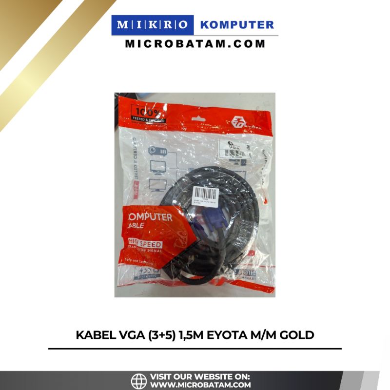 KABEL VGA EYOTA 10M M/M GOLD