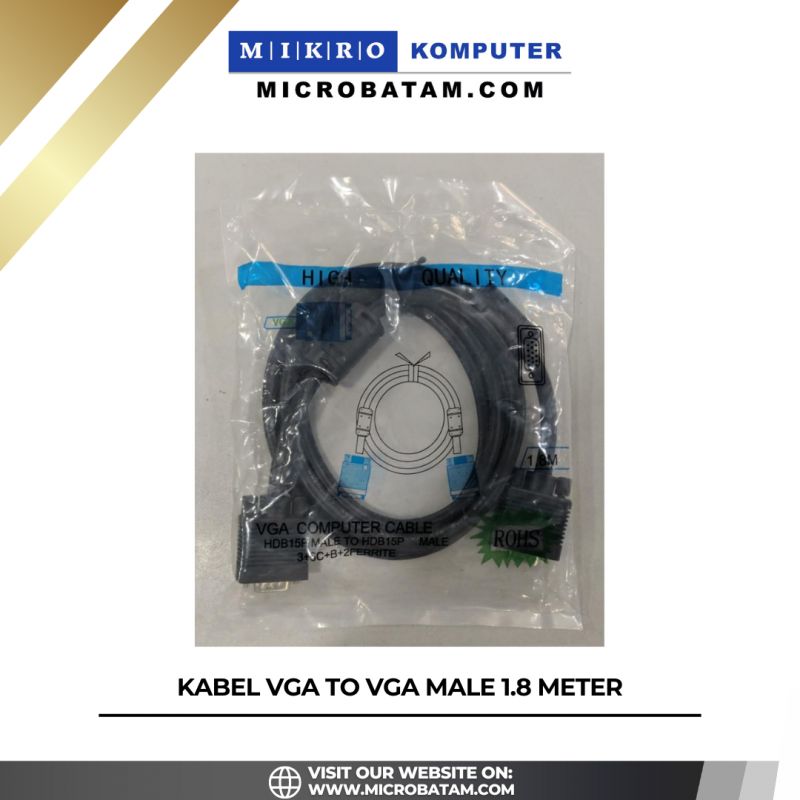 KABEL VGA TO VGA MALE 1.8 METER