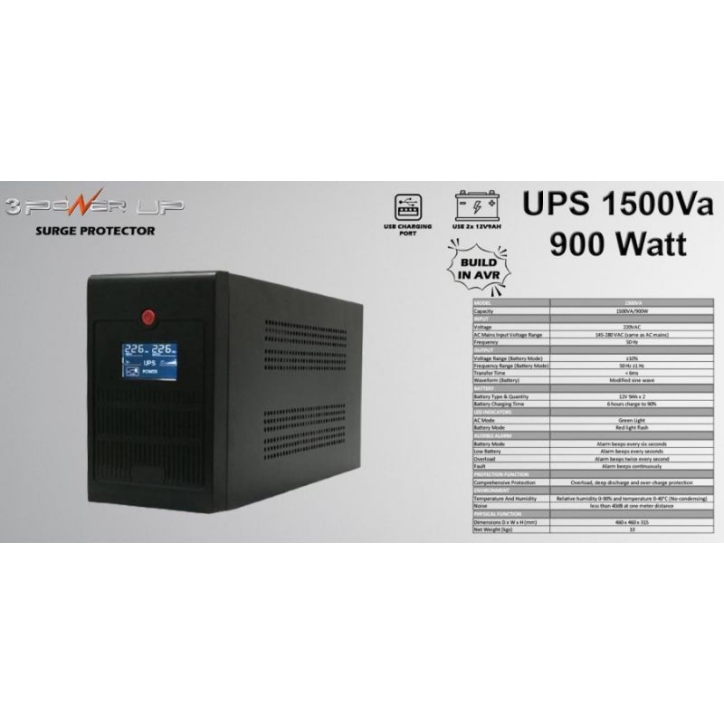 UPS POWERUP POWER UP 1500VA900W