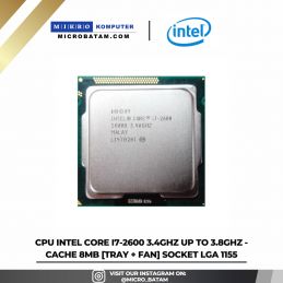 CPU Intel Core i7-2600 3.4GHz up to 3.8GHz - Cache 8MB TRAY + FAN Socket LGA 1155