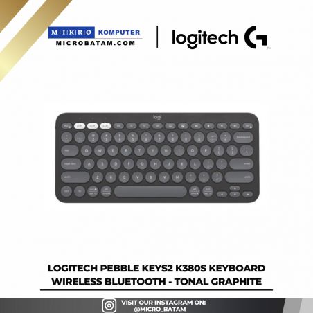 Logitech Pebble Keys2 K380s Keyboard Wireless Bluetooth - Tonal Graphite