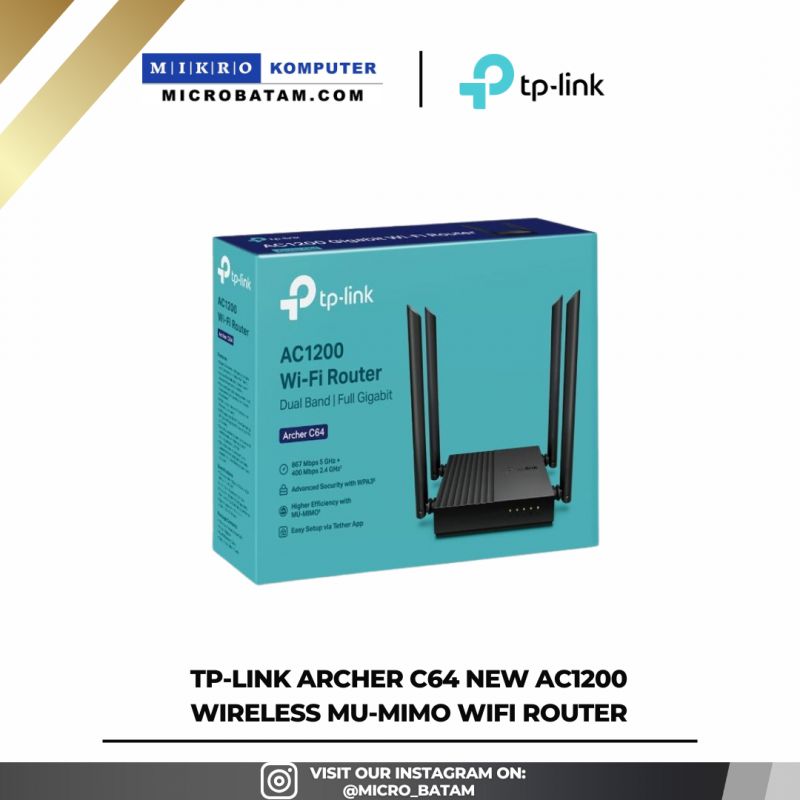 TP-LINK Archer C64 New AC1200 Wireless MU-MIMO WiFi Router