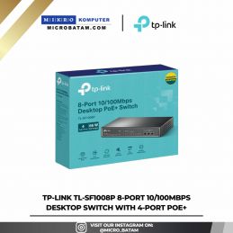 TP-LINK TL-SF1008P 8-Port 10/100Mbps Desktop Switch with 4-Port PoE+