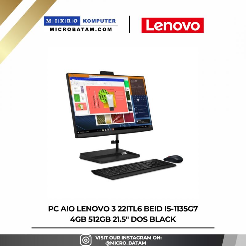 PCAIO LENOVO 3 22ITL6 BEIDi5-1135G7 4GB 512GB 21.5" DOS BLACK 