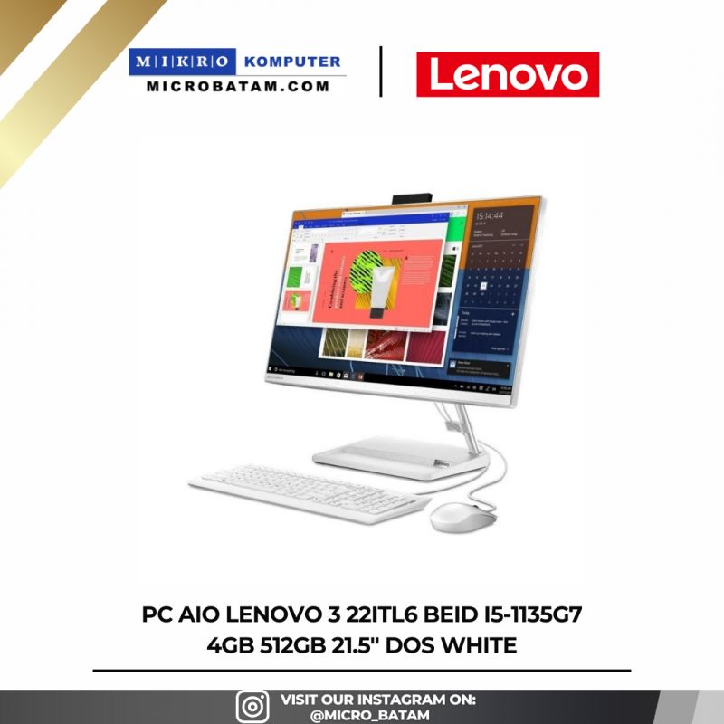 PCAIO LENOVO 3 22ITL6 BEIDi5-1135G7 4GB 512GB 21.5" DOS WHITE