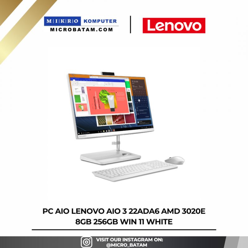 PC AIO LENOVO AIO 3 22ADA6 AMD 3020e 8GB 256GB WIN 11 WHITE 