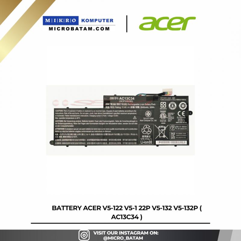 Baterai ACER V5-122P/E3-111 Baterai ACER V5-122P/E3-111