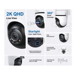 TP-Link Tapo C520WS 2K QHD Outdoor Pan/Tilt Security Wi-Fi Camera