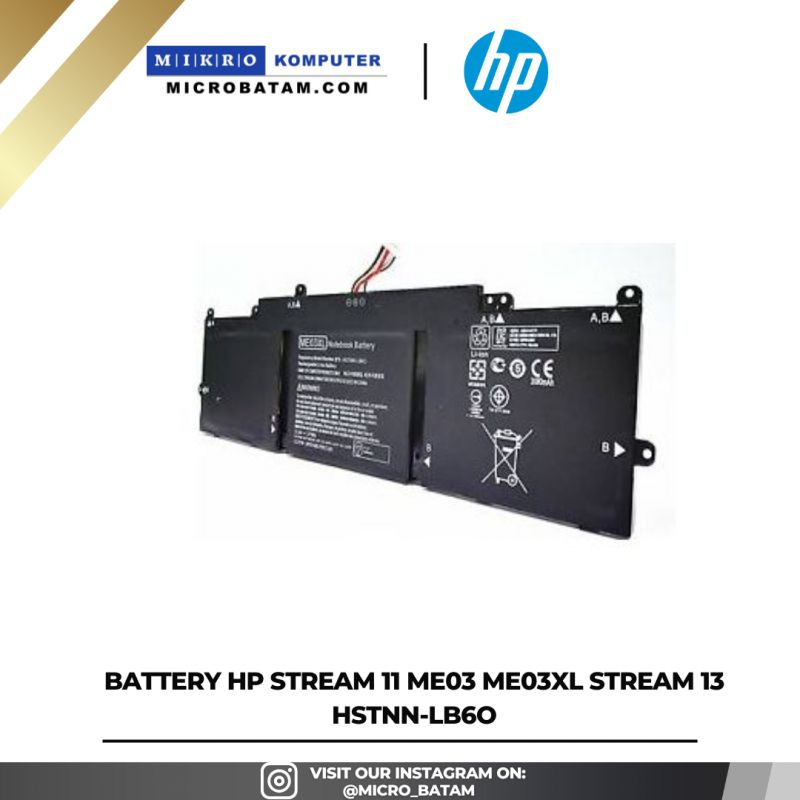 Battery HP STREAM 11 ME03 ME03XL STREAM 13 HSTNN-LB6O 