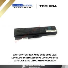 Battery TOSHIBA A600 C600 L600 L635 L640 L645 L645D L650 L675 L740 L745 L755 L770 L775 L750 L750D M600 PABAS228