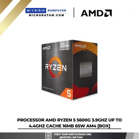 PROCESSOR AMD Ryzen 5 5600G 3.9Ghz Up To 4.4Ghz Cache 16MB 65W AM4 Box