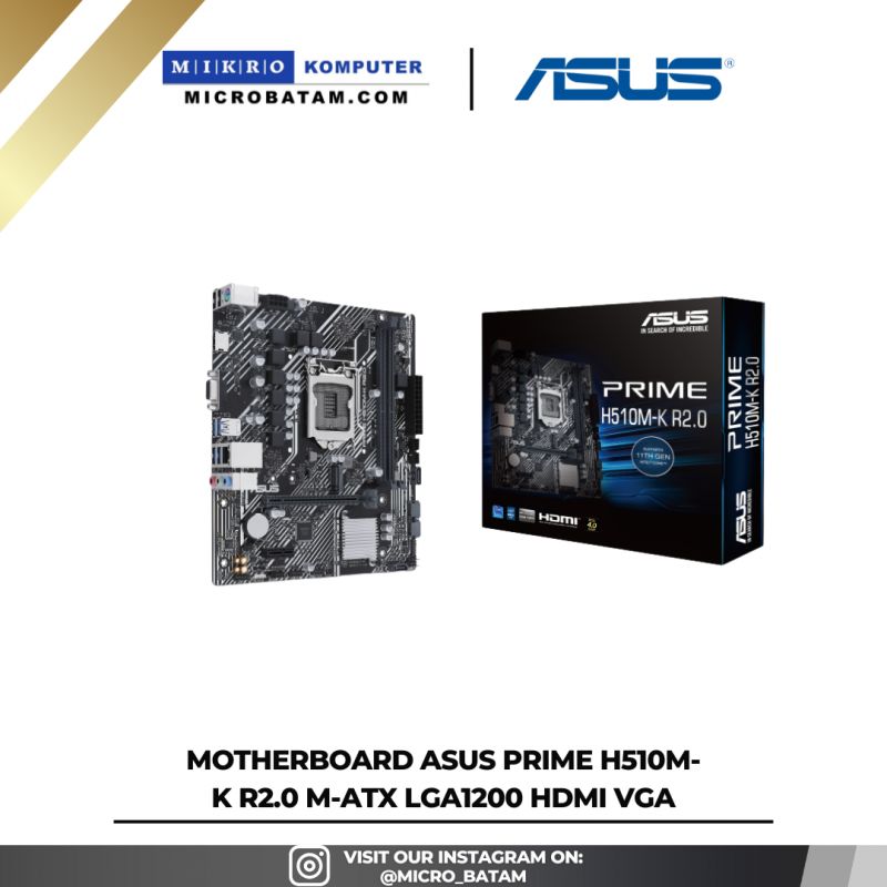 motherboard ASUS PRIME H510M-K R2.0 m-Atx Lga1200 Hdmi Vga motherboard ASUS PRIME H510M-K R2.0 m-Atx Lga1200 Hdmi Vga