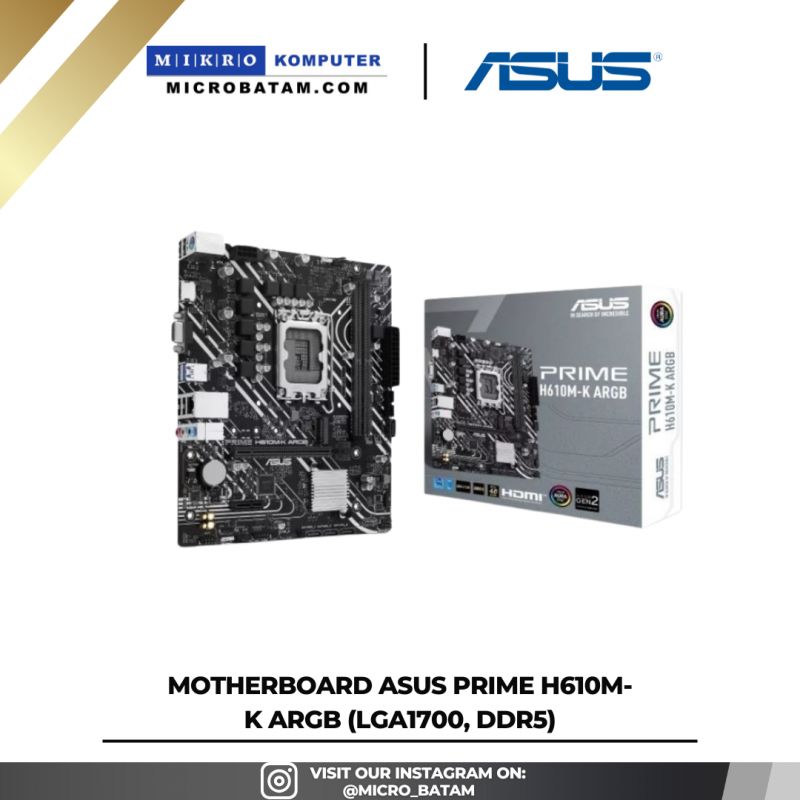 Motherboard ASUS PRIME H610M-K ARGB (LGA1700, DDR5)